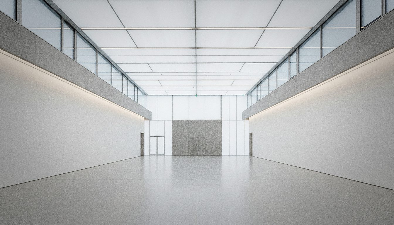 Le hall d'entrée vitré du Musée Van Gogh, où sont contrôlés les billets réservés en ligne