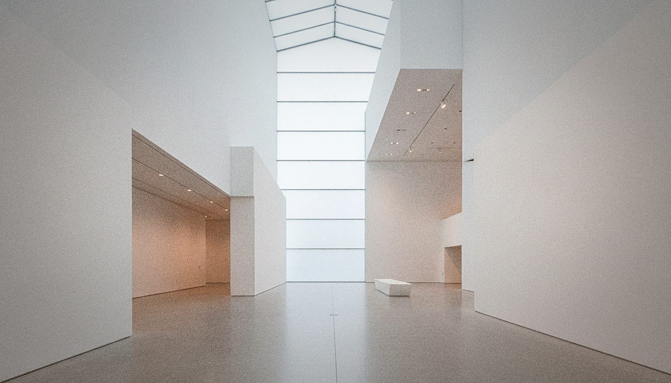 Le hall d'entrée en verre du Musée Van Gogh reliant le bâtiment de Rietveld à l'aile de Kurokawa
